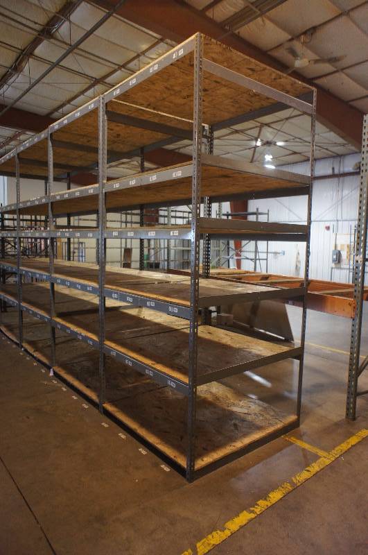 Warehouse Racking - 20 Long 9 Tall 48 Wide 48 Deep about 30 shelves