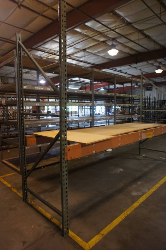 Commercial Warehouse Racking - 12 Long - 2 8.5 Uprights - 44 Wide - 12 Crossbeams - decking included