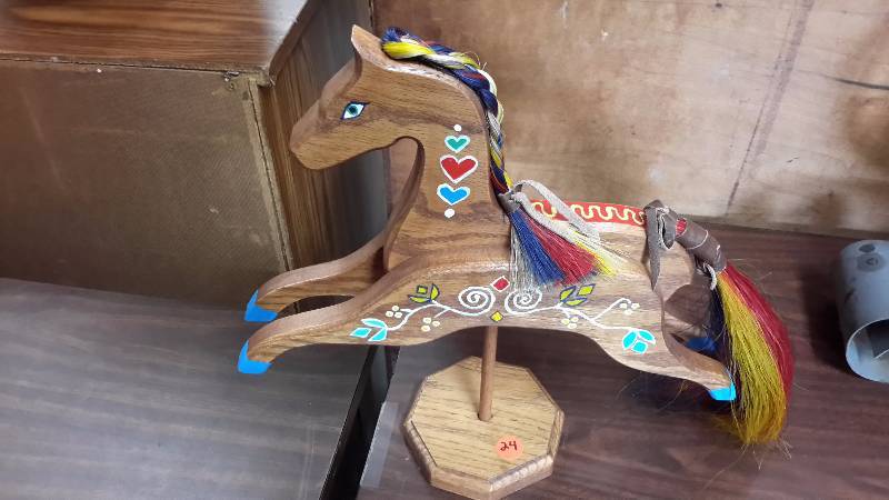 Wooden carousel horse