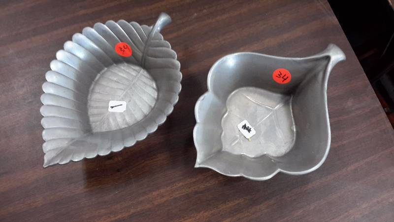 Metal leaf dishes by Reed and Barton