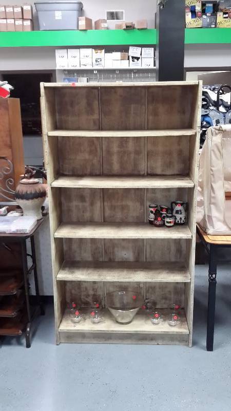 Artificially distressed bookshelf