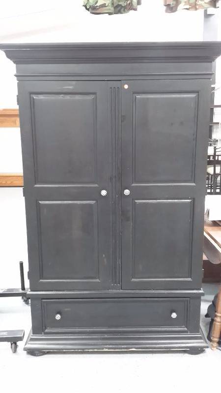 Large black entertainment center