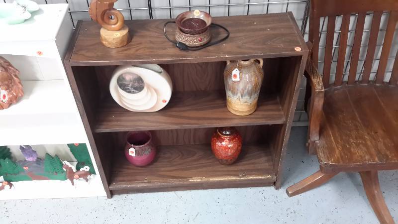 Brown shelving unit