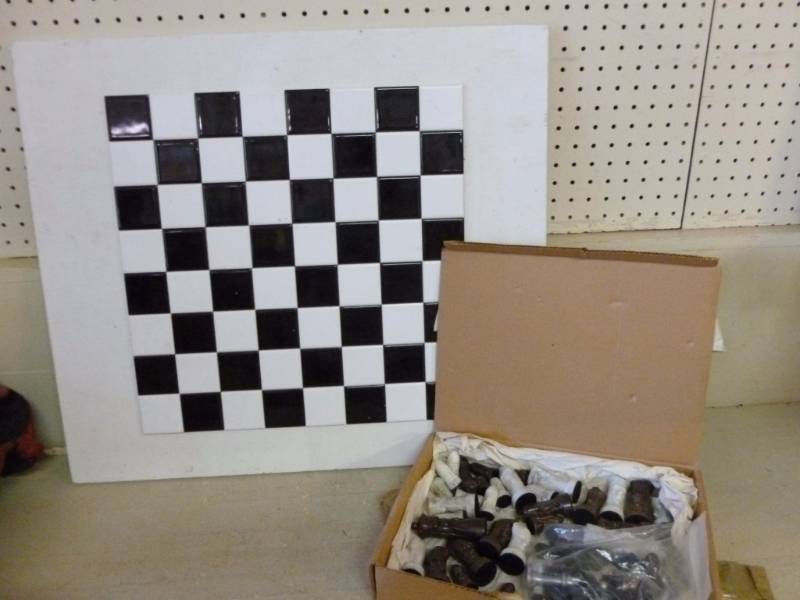 lot 241 image: Porcelain Tile Checker Board
