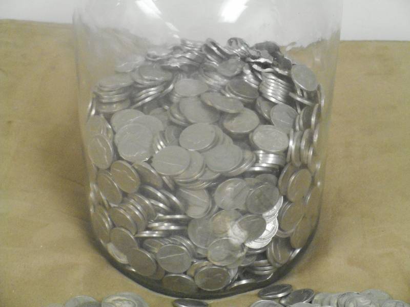 Unsearched Jar Of Pre1964 Jefferson Silver NickelsQuantity (1671
