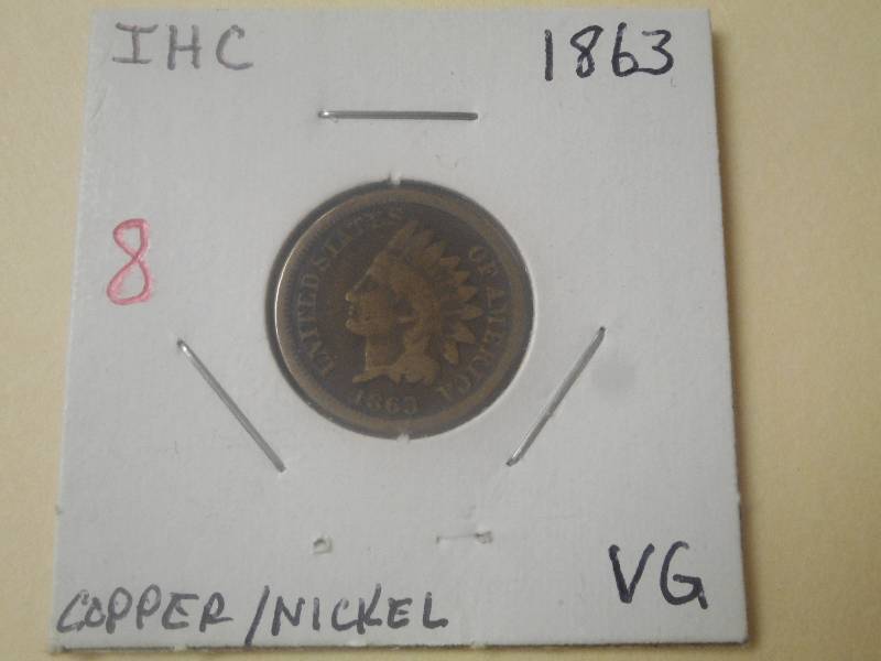1863 Indian Head Cent VG copper  n...
