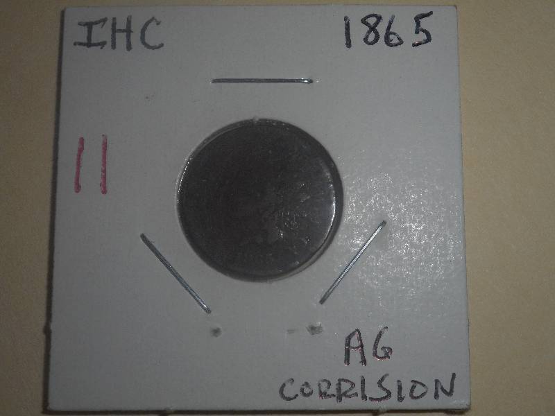 1865 Indian Head Cent AG (corrision...