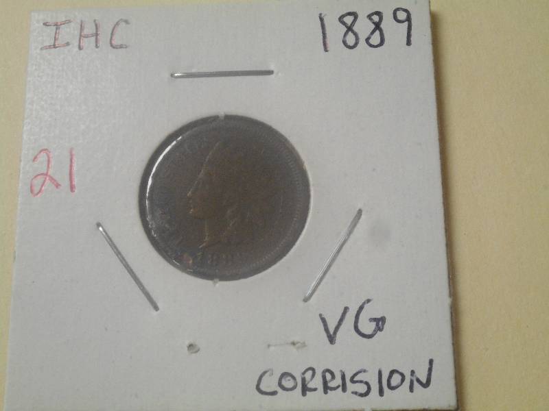 1889 Indian Head Cent Vg (corrision...