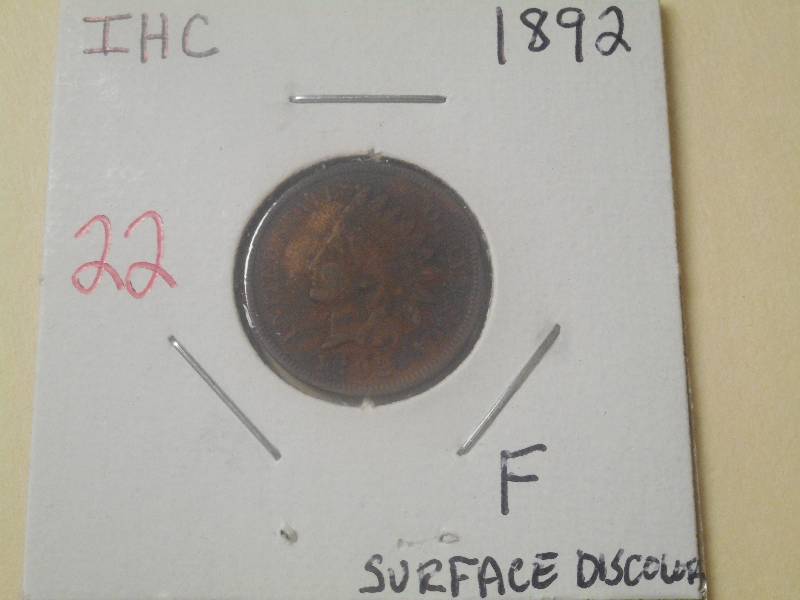 1892 Indian Head Cent F (discolorat...