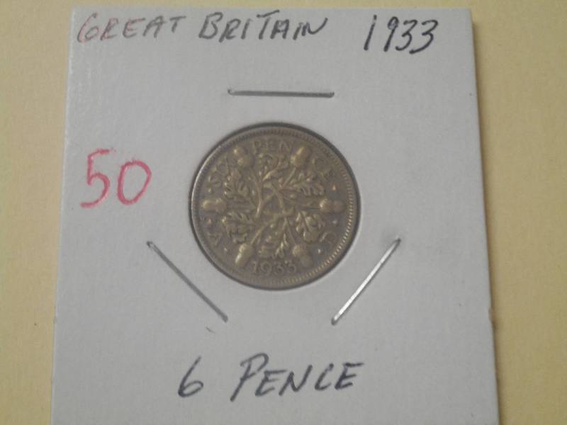 1933 Great Britian silver 6 Pence V...