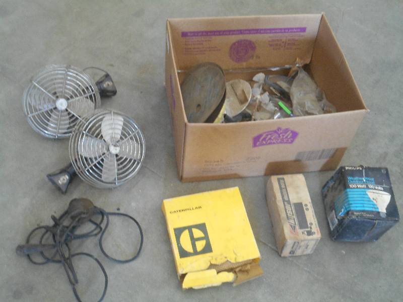 lot 49 image: Box Of Assorted Fans, Electric Moto...