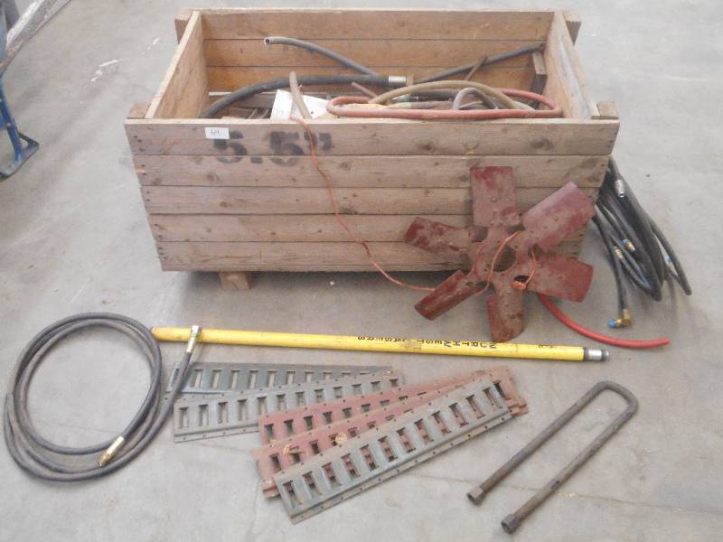 lot 64 image: Wooden Crate Full Of Assorted Hoses...