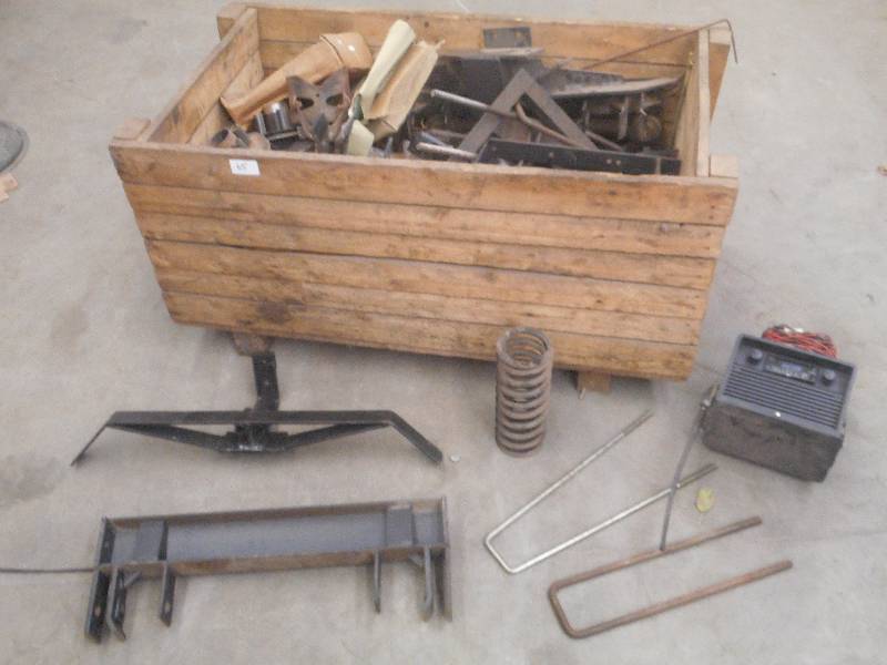 lot 65 image: Wooden Crate Full Of Assorted Steel...