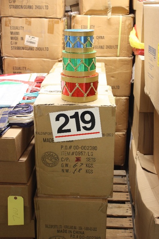 95 sets Metallic DRUM SET of 3 stacking Gift Boxes