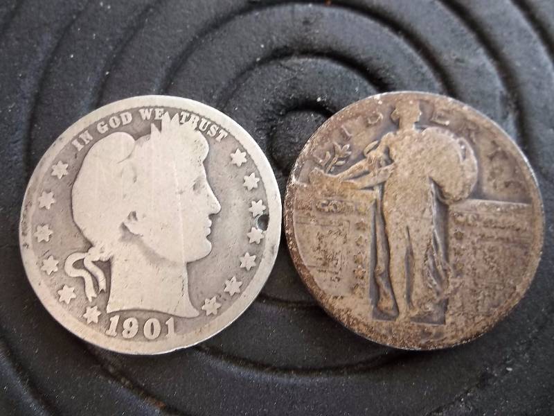 1901 Barber Quarter, 1927 Standing Liberty Quarter