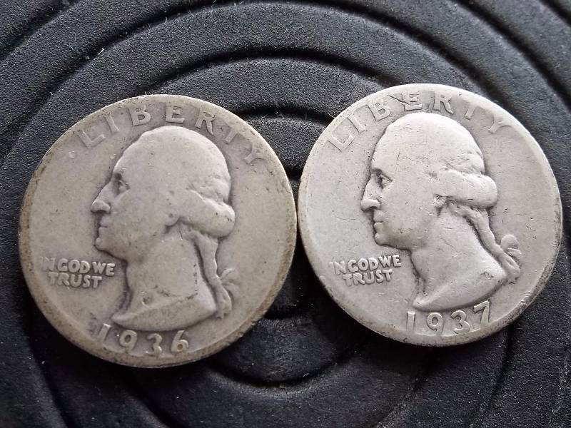2-Washington Quarters 1936, 1937