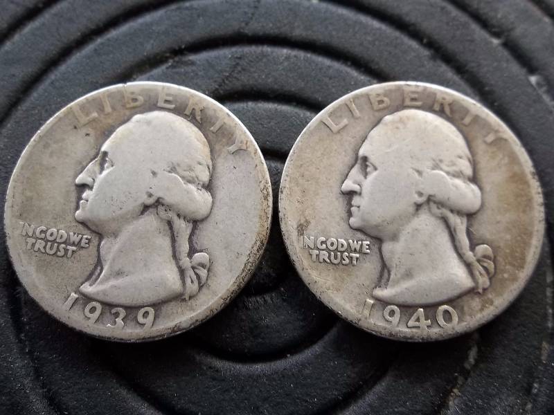 2-Washington Quarters 1939, 1940