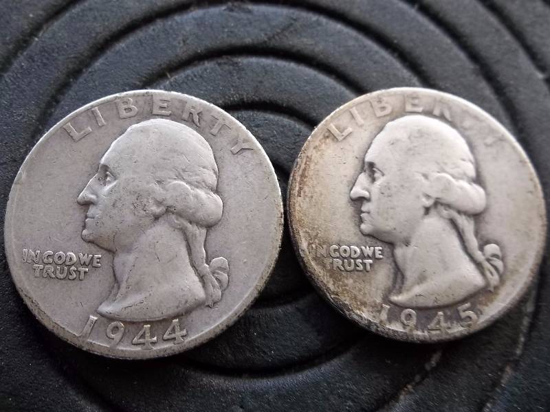 2-Washington Quarters 1944, 1945