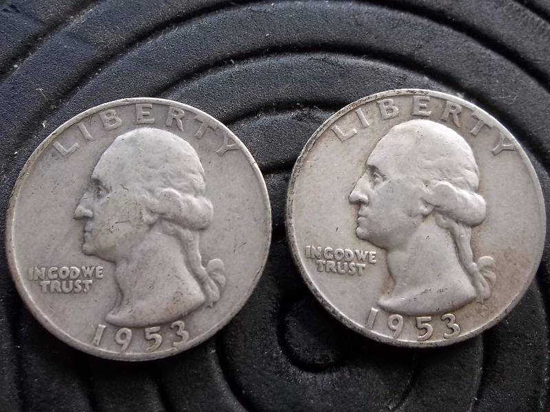 2-Washington Quarters 1953 S, 1953 D