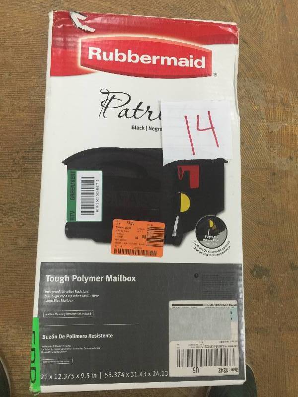 Rubbermaid Mailbox 21x9-12x11-12 Black New