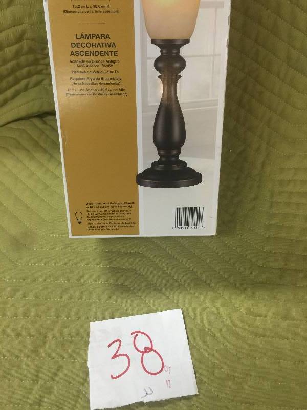 Hampton Bay 16 in. Oil-Rubbed Bronze Uplight Buffet Lamp New