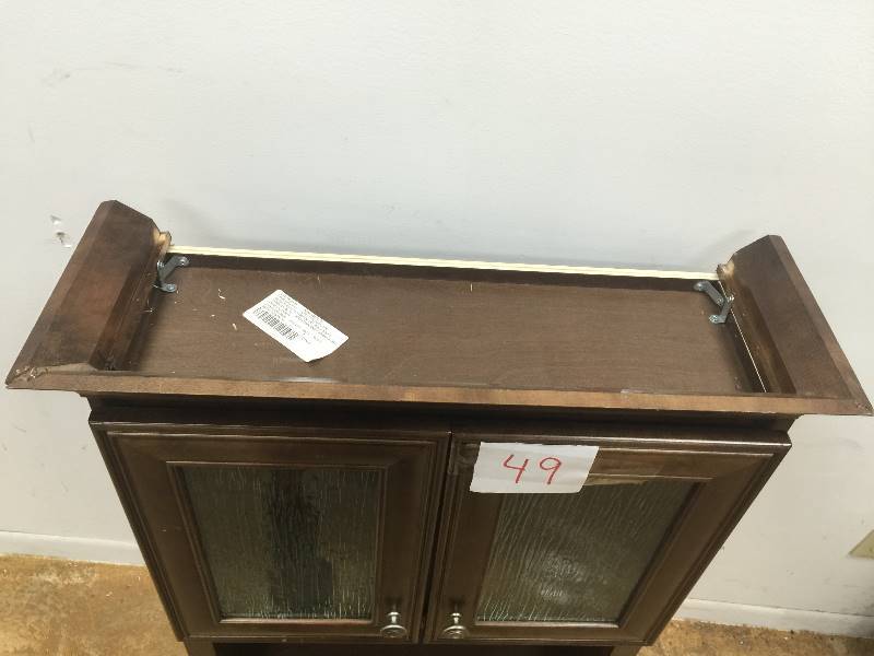 Home Decorators Collection Templin 28 in. W Wall Storage Cabinet in Coffee New small damage on top