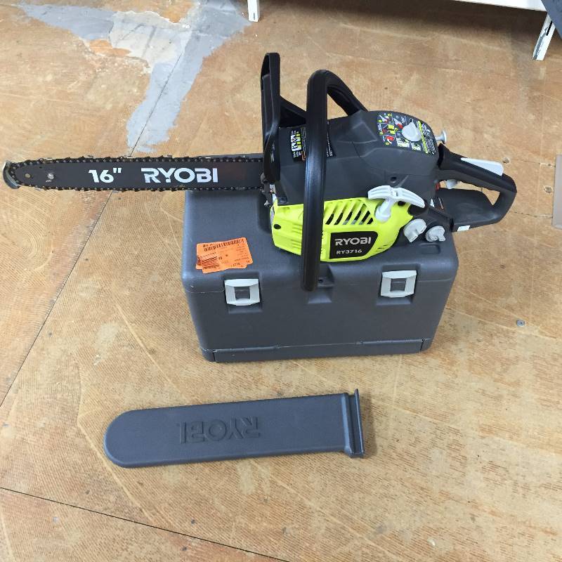 Ryobi 16 in. 37cc 2-Cycle Gas Chainsaw with Heavy Duty Case used in working conditions