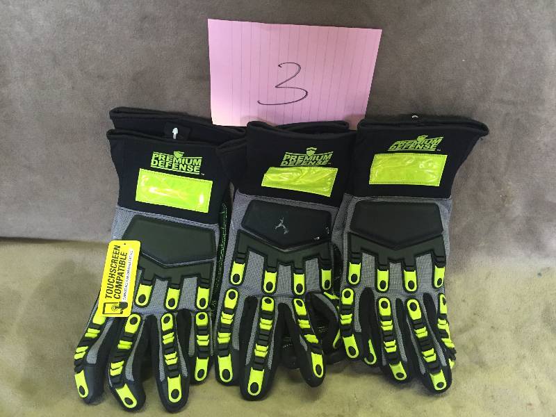 lot 3 image: Lot of 3 Premium Defense Large Monster Grip Gloves New