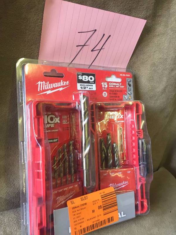 lot 74 image: Milwaukee 15pc Cobalt Bit Set 48-89-2331