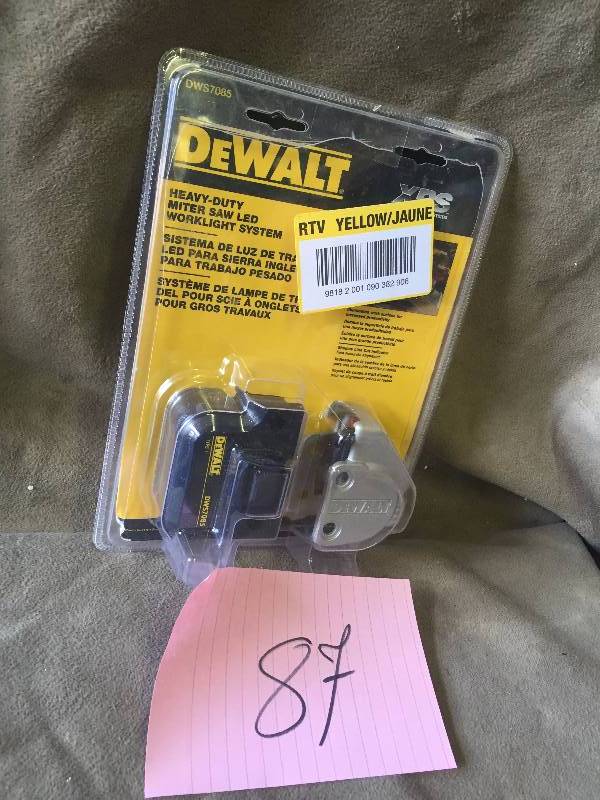 lot 87 image: Dewalt Heavy Duty Miter Saw LED worklight