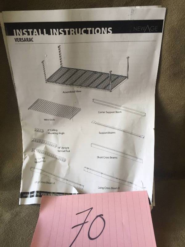 lot 70 image: Adjustable Ceiling Shelving Unit