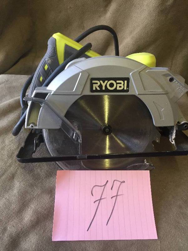 lot 77 image: Ryobi 7 14  Circular Saw with Laser like new
