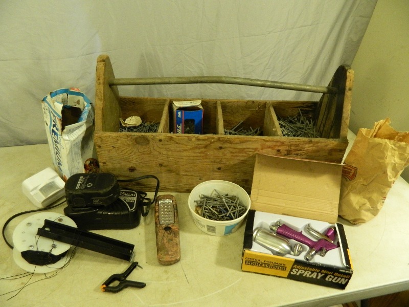 lot 116 image: Wood Toolbox with Contents
