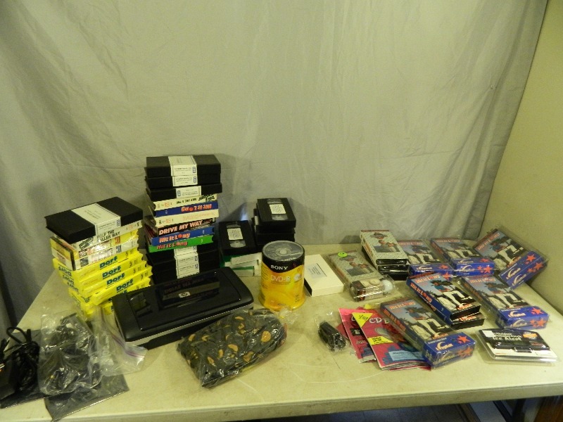 lot 137 image: Sony 100 Pack of Blank DVDs and Assorted Electronics