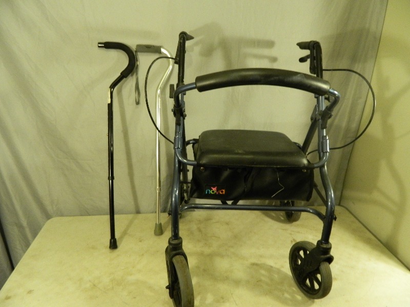 lot 208 image: Rolling Walker and Handicap Canes