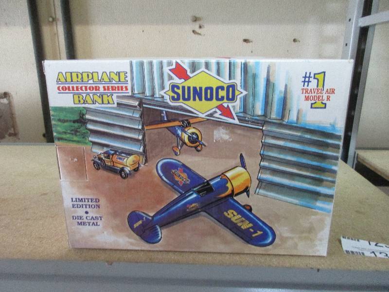 lot 132 image: Sunoco Collectable Coin Bank Travel Air Model R.