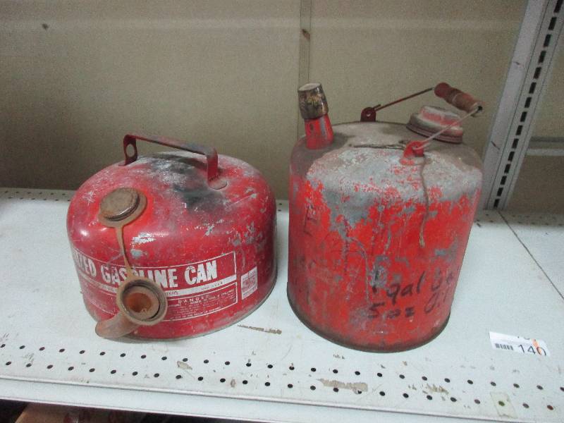lot 140 image: Metal Gas cans