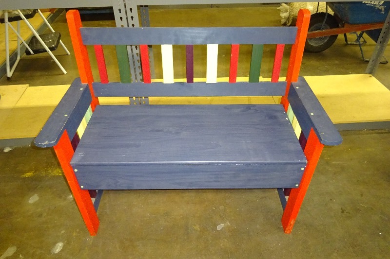 Wood Bench with storage