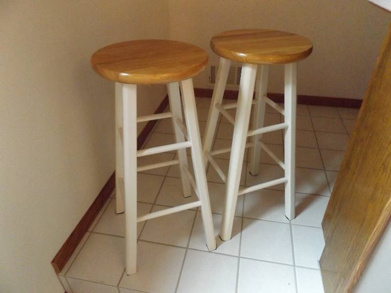 Two Wood Bar Stools
