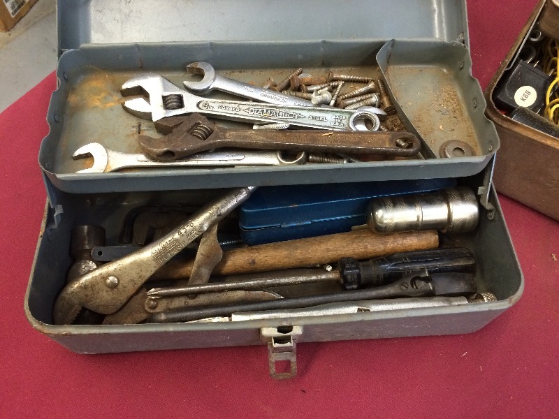 Tool Boxes (2) and assorted hand tools and electrical supplies