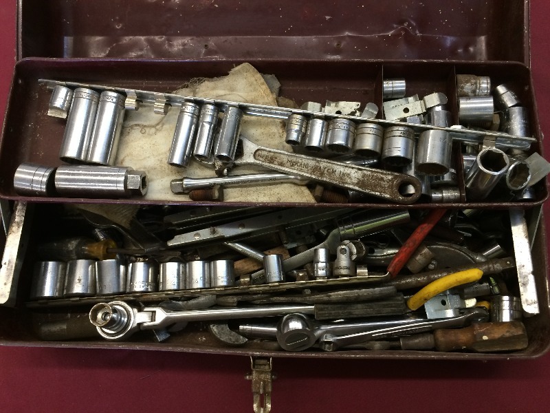 Tool Box and Assorted hand tools