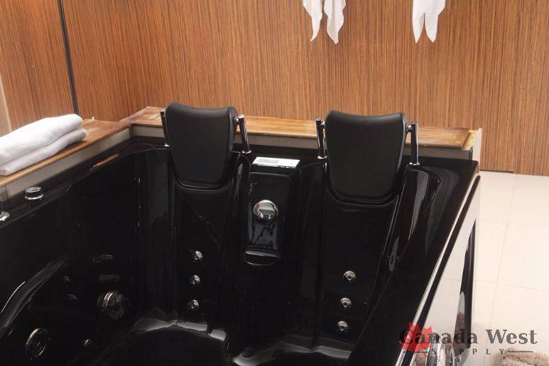 lot 7 image: NEW BLACK 2 PERSON WHIRLPOOL BATHTUB WITH REHEATER TMB052B
