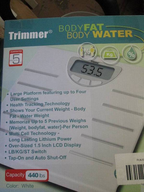 lot 330 image: Trimmer Body Fat & Body Water Scale...