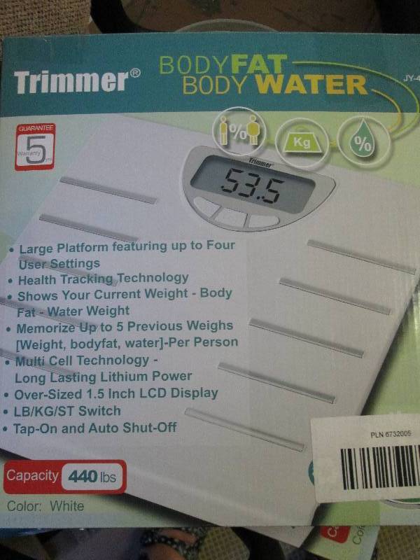 lot 332 image: Trimmer Body Fat & Body Water Scale...