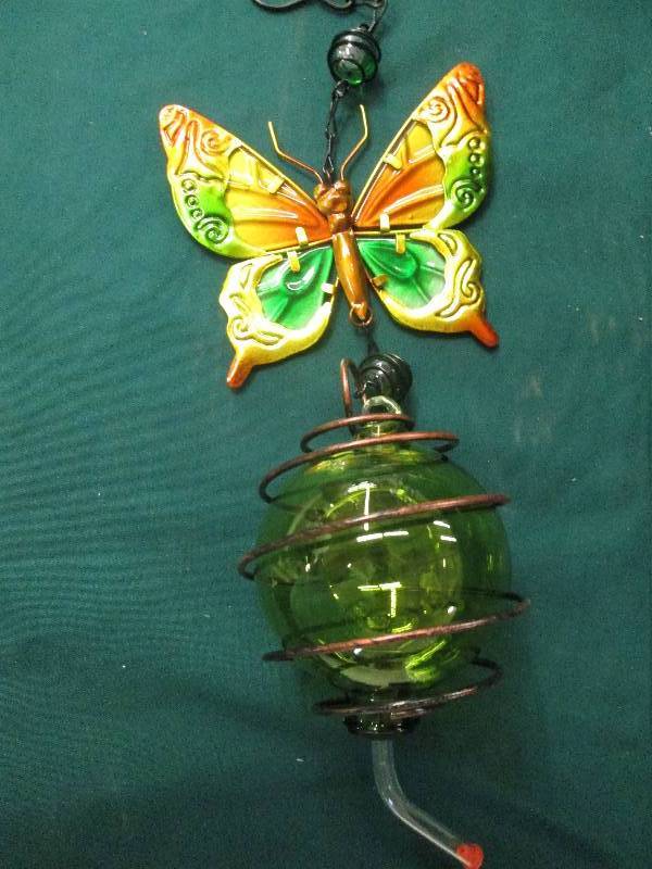 lot 361 image: Hanging Butterfly Hummingbird Feede...