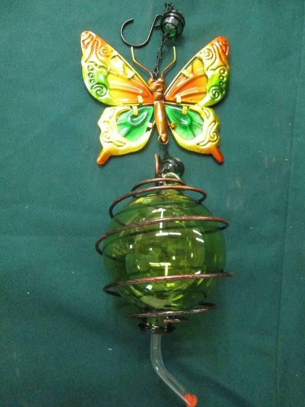 lot 365 image: Hanging Butterfly Hummingbird Feede...
