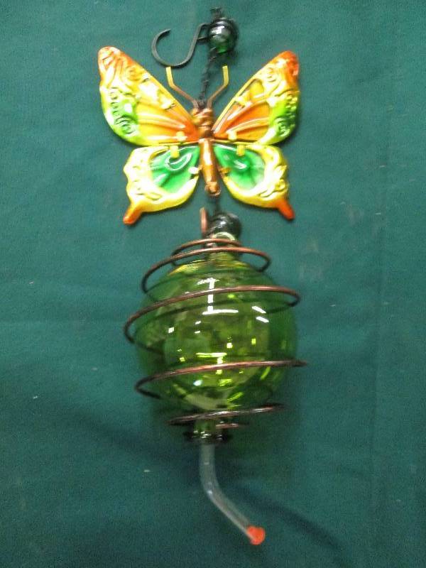 lot 367 image: Hanging Butterfly Hummingbird Feede...