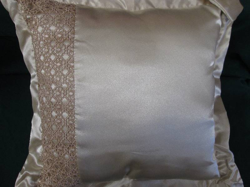 lot 386 image: Gold Decorative Pillow with Side La...
