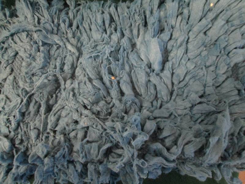 lot 403 image: 20 X 34 Blue Rag Area Rug...