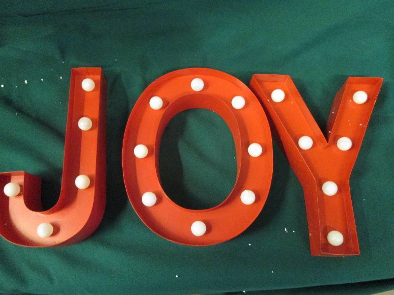 lot 404 image: Red Battery Operated JOY Letter L...